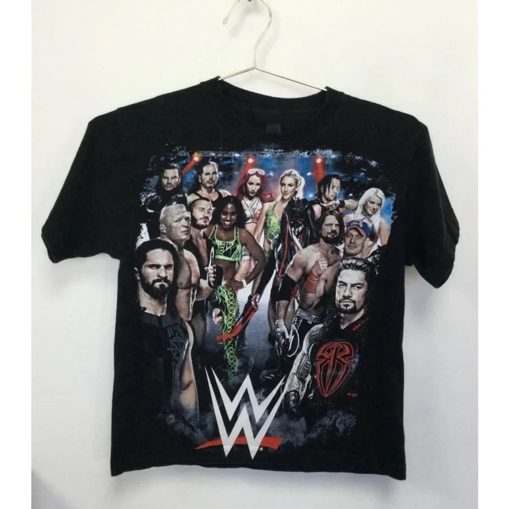 Vintage WWE Youth M‎ Black Wrestling T-Shirt